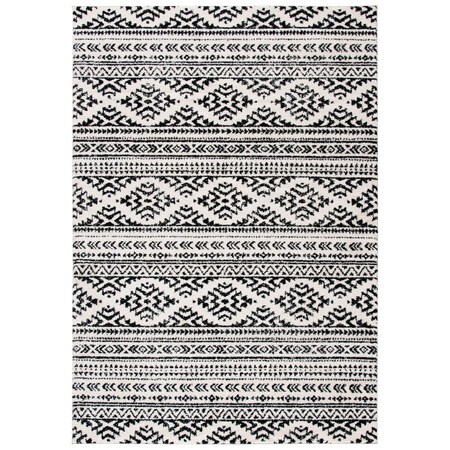 Safavieh 3 x 5 ft. Tulum 200 Power Loomed Rectangle RugIvory & Black TUL272B-3